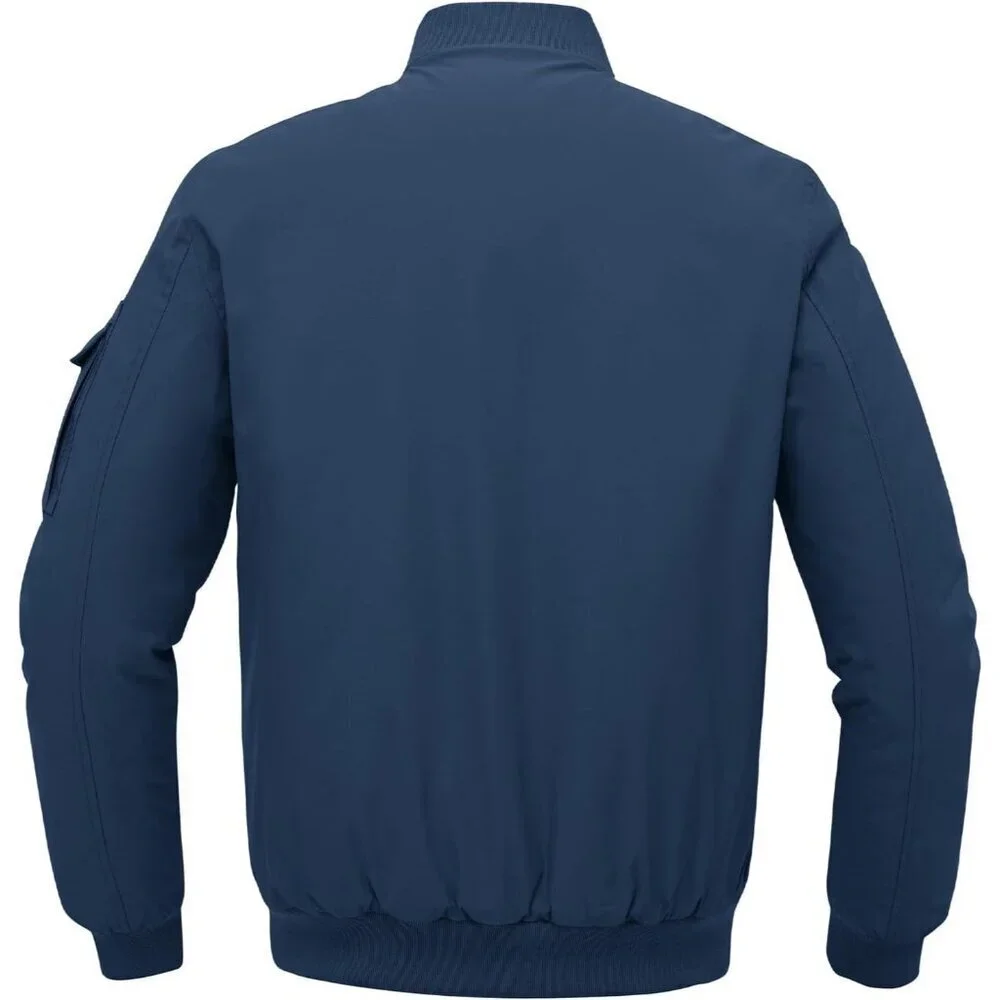 Men's Dark Navy Blue Windproof Quilted Bomber Jacket Coats Warm Winter Outwear